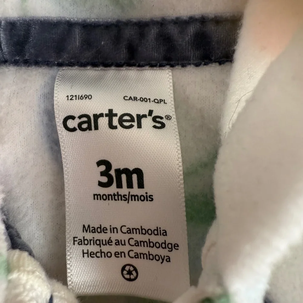 SALE Carters Baby Girl Fleece Hooded Jacket 3 Months Floral Pink Blue‎ White